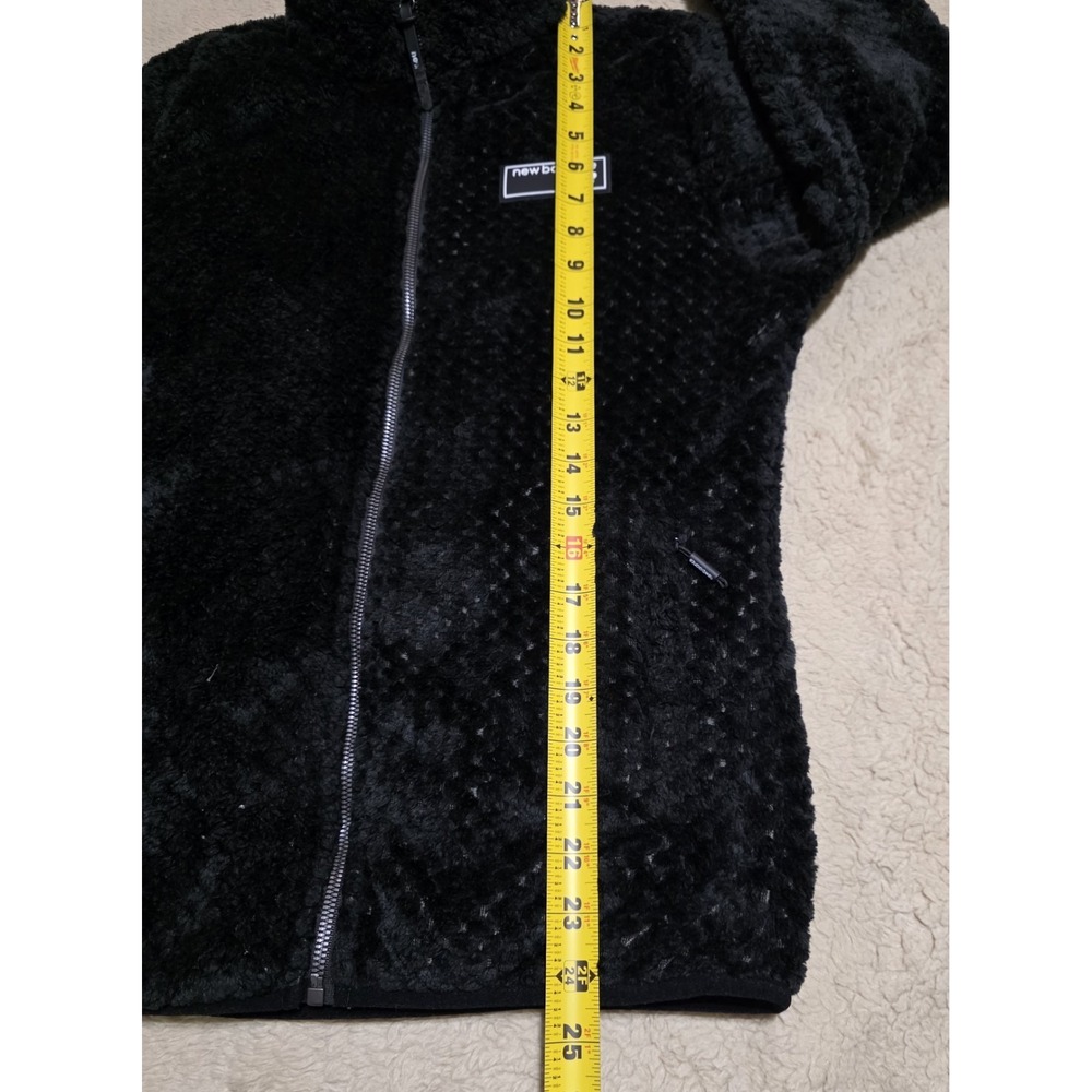 New Balance Fleece Jacket Womens Small S Black Sherpa Fuzzy Full Zip Running Top - Picture 9 of 10